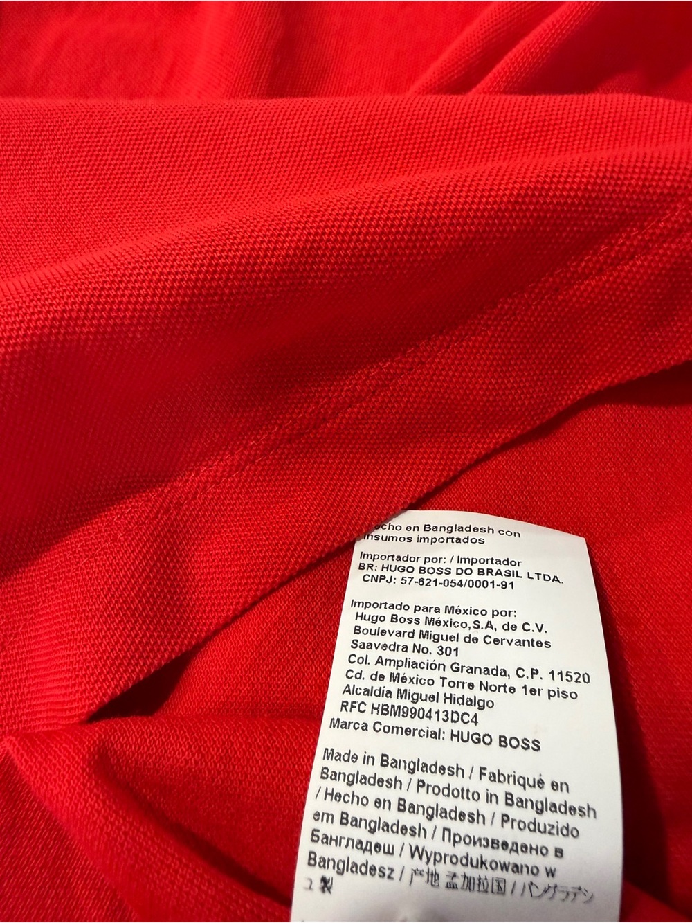 Hugo Boss Firenze 33 Red Polo Shirt Navy Trim Men’s XL - Picture 5 of 7